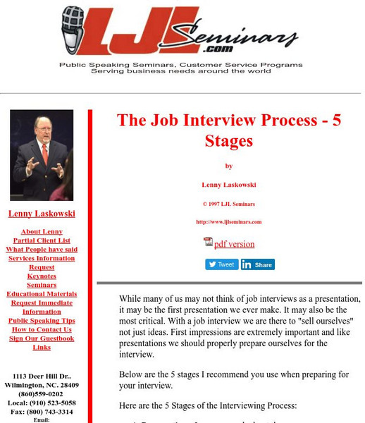 The Job Interview Process Five Stages Article The Job Interview Process Five Stages Article