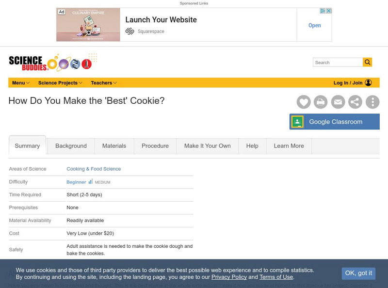 Science Buddies: How Do You Make the 'Best' Cookie? Activity Science Buddies: How Do You Make the 'Best' Cookie? Activity