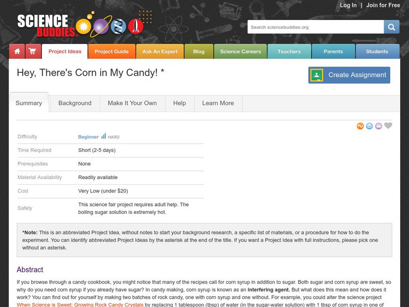 Science Buddies: Hey, There's Corn in My Candy! Activity Science Buddies: Hey, There's Corn in My Candy! Activity
