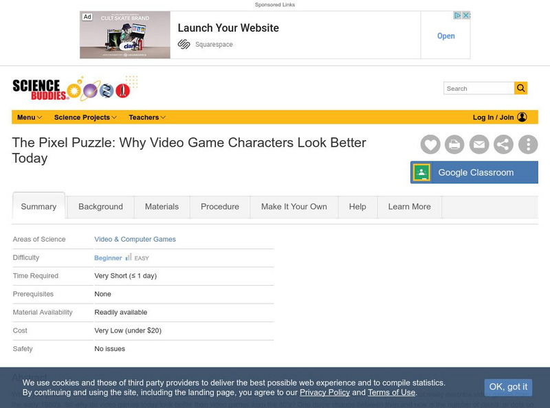 Science Buddies: The Pixel Puzzle: Why Video Game Characters Look Better Today Activity Science Buddies: The Pixel Puzzle: Why Video Game Characters Look Better Today Activity