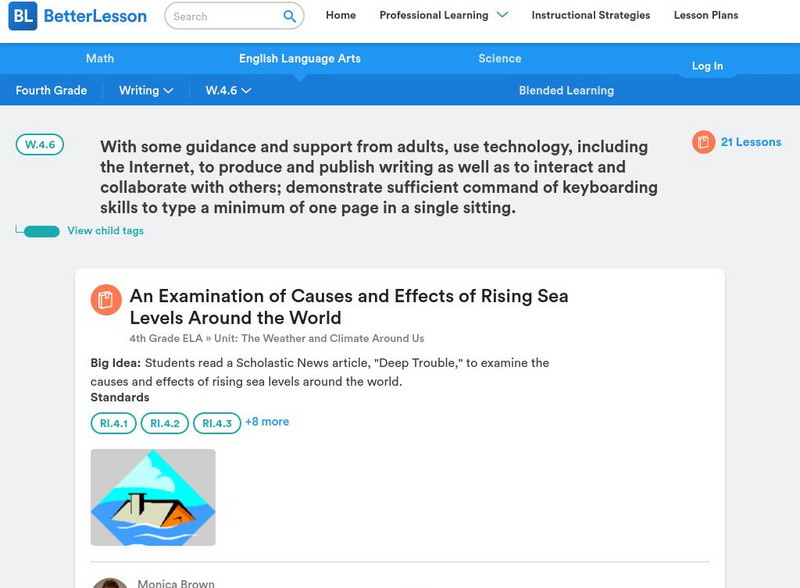 Better Lesson: W.4.6: Use Technology to Produce and Publish Writing Lesson Plan Better Lesson: W.4.6: Use Technology to Produce and Publish Writing Lesson Plan