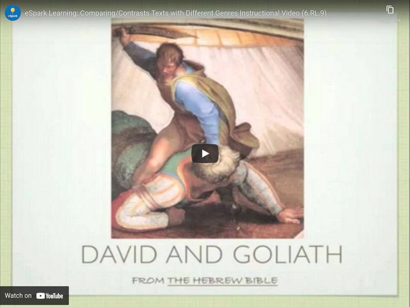 E Spark Learning: Comparing/contrasting Texts With Different Genres (Rl.6..9) Instructional Video E Spark Learning: Comparing/contrasting Texts With Different Genres (Rl.6..9) Instructional Video