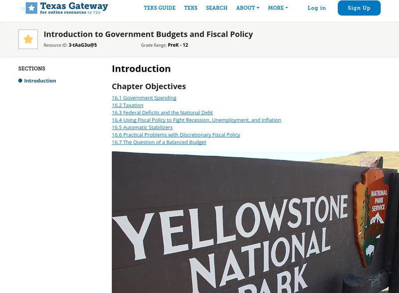 Texas Gateway: Ch.16: Introduction to Government Budgets and Old Address eBook Texas Gateway: Ch.16: Introduction to Government Budgets and Old Address eBook