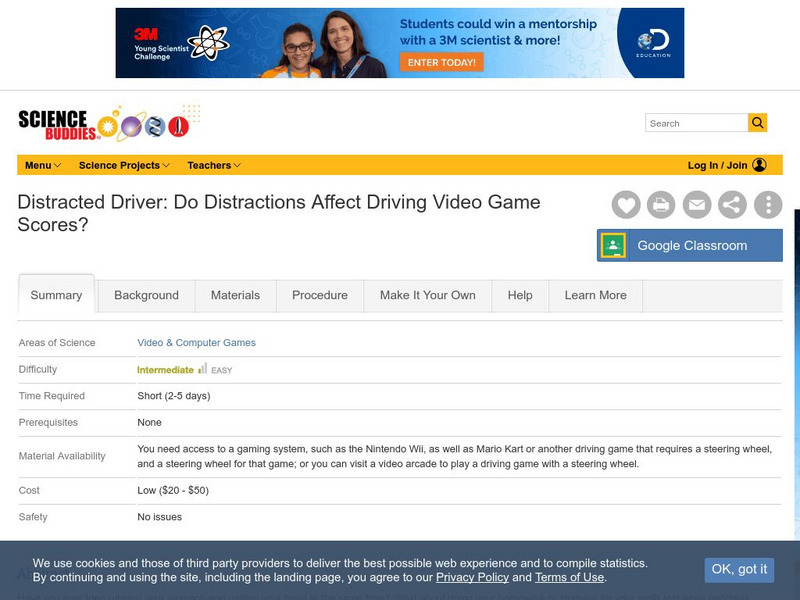 Science Buddies: Do Distractions Affect Driving Video Game Scores? Activity Science Buddies: Do Distractions Affect Driving Video Game Scores? Activity