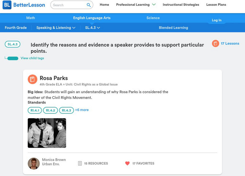 Better Lesson: Sl.4.3: Identify the Reasons and Evidence a Speaker Provides Lesson Plan Better Lesson: Sl.4.3: Identify the Reasons and Evidence a Speaker Provides Lesson Plan
