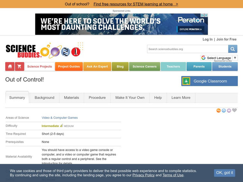 Science Buddies: Out of Control! Activity Science Buddies: Out of Control! Activity