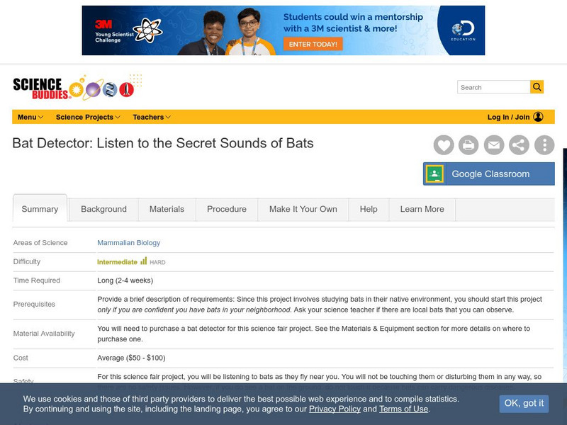 Science Buddies: Bat Detector: Listen to the Secret Sounds of Bats Activity Science Buddies: Bat Detector: Listen to the Secret Sounds of Bats Activity