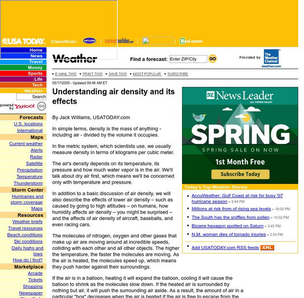 Usa Today: Understanding Air Density and Its Effects Article Usa Today: Understanding Air Density and Its Effects Article