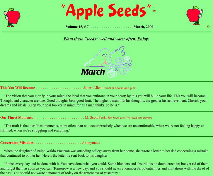 Apple Seeds: March 2000 Edition Website Apple Seeds: March 2000 Edition Website