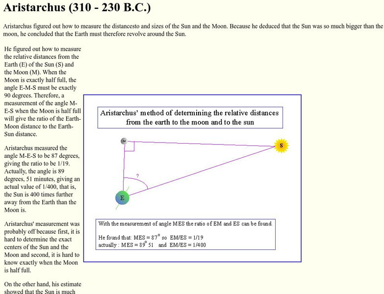 Cornell University: Astronomy: Aristarchus Handout Cornell University: Astronomy: Aristarchus Handout
