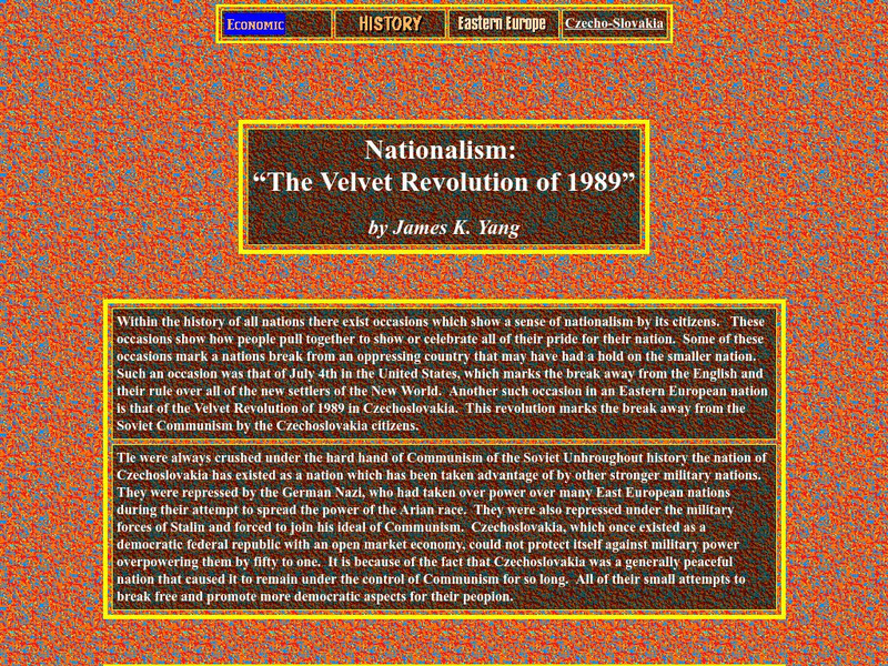 Boston University: The Velvet Revolution of 1989 Handout