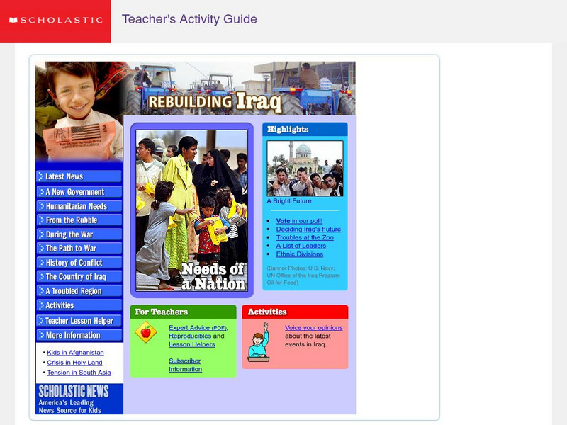 Scholastic News: Rebuilding Iraq Website