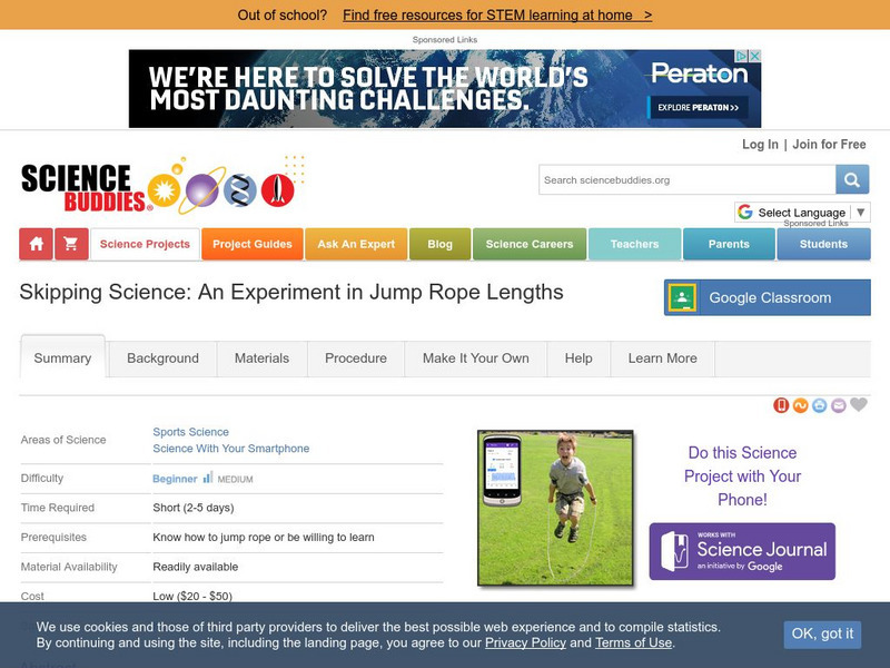Science Buddies: Skipping Science: An Experiment in Jump Rope Lengths Activity Science Buddies: Skipping Science: An Experiment in Jump Rope Lengths Activity