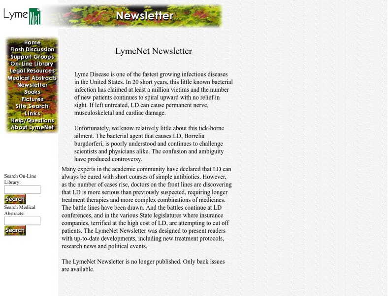Lyme Net Newsletter Activity