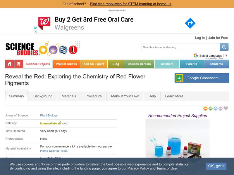 Science Buddies: Reveal the Red: Exploring the Chemistry of Red Flower Pigments Activity Science Buddies: Reveal the Red: Exploring the Chemistry of Red Flower Pigments Activity
