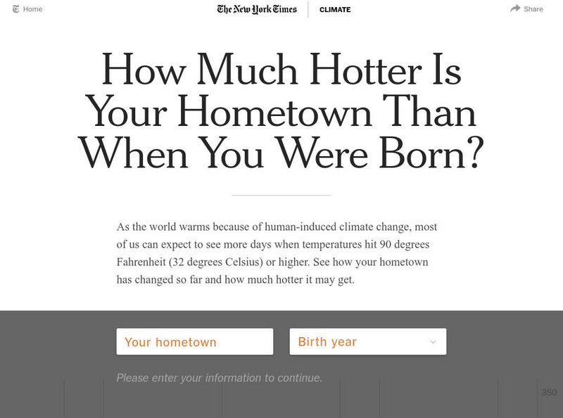 New York Times: How Much Hotter Is Your Hometown Than When You Were Born? Interactive