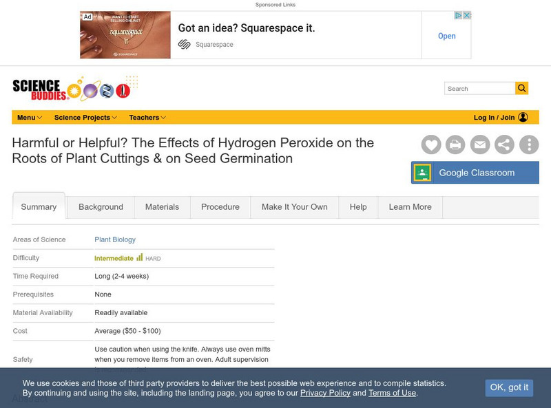 Science Buddies: Hydrogen Peroxide on Plant Root Cuttings & Seed Germination Activity Science Buddies: Hydrogen Peroxide on Plant Root Cuttings & Seed Germination Activity