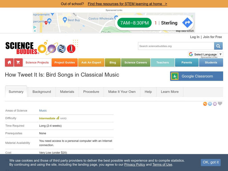 Science Buddies: How Tweet It Is: Bird Songs in Classical Music Activity Science Buddies: How Tweet It Is: Bird Songs in Classical Music Activity
