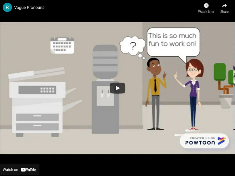 Royal Roads University: Writing Centre: Vague Pronouns Instructional Video Royal Roads University: Writing Centre: Vague Pronouns Instructional Video