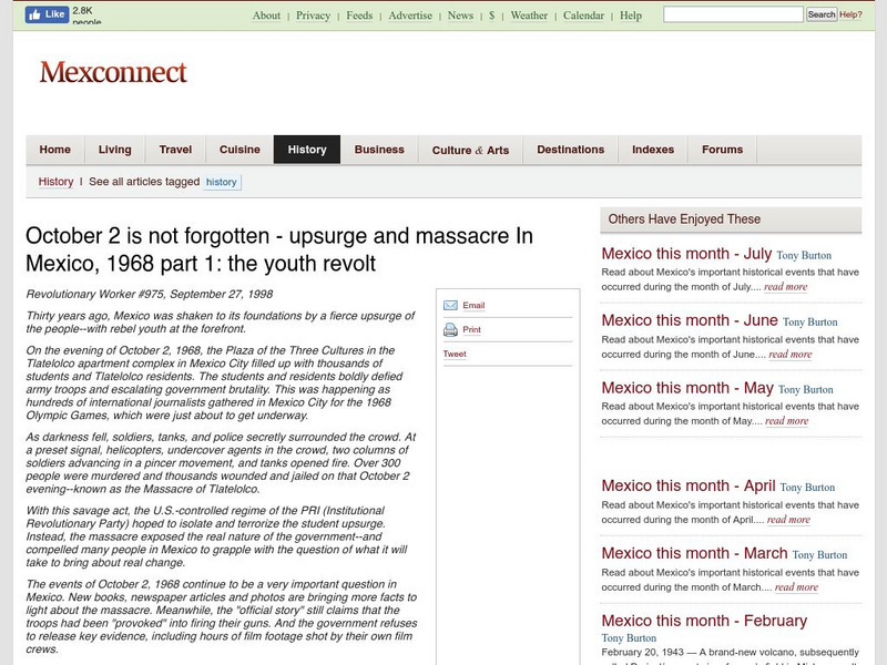 Mex Connect: Upsurge and Massacre in Mexico, 1968 Article Mex Connect: Upsurge and Massacre in Mexico, 1968 Article