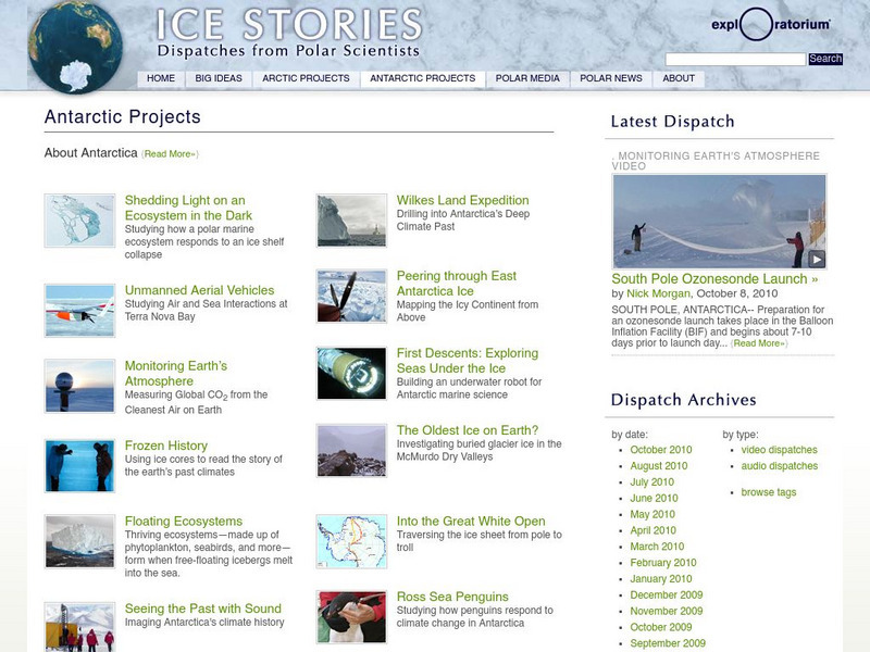 Exploratorium: Ice Stories: Antarctic Projects Website Exploratorium: Ice Stories: Antarctic Projects Website