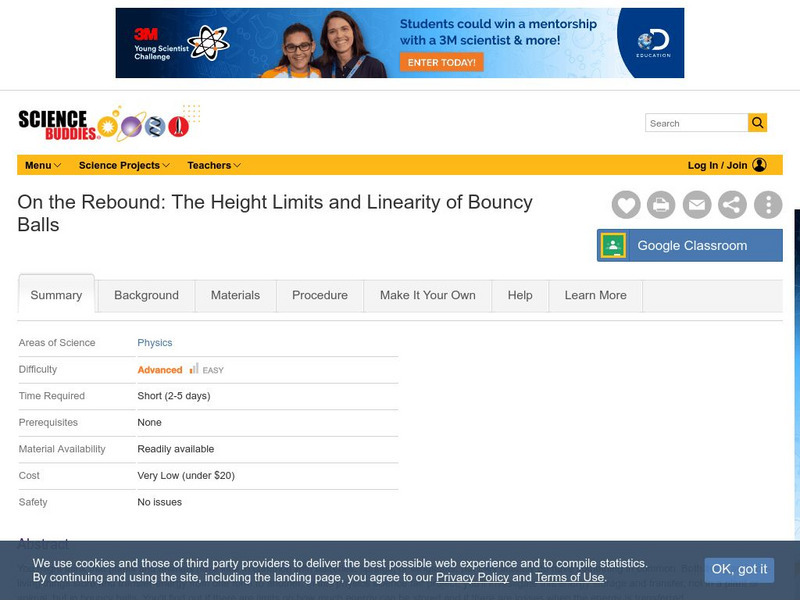 Science Buddies: The Height Limits and Linearity of Bouncy Balls Activity Science Buddies: The Height Limits and Linearity of Bouncy Balls Activity