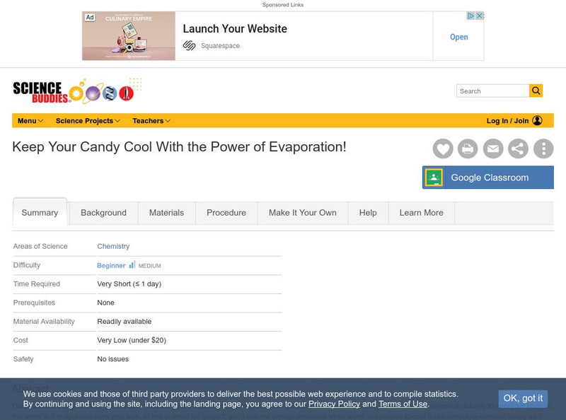 Science Buddies: Keep Your Candy Cool With the Power of Evaporation! Activity