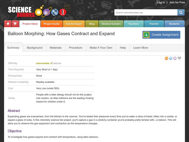 Science Buddies: Balloon Morphing: How Gases Contract and Expand Activity Science Buddies: Balloon Morphing: How Gases Contract and Expand Activity