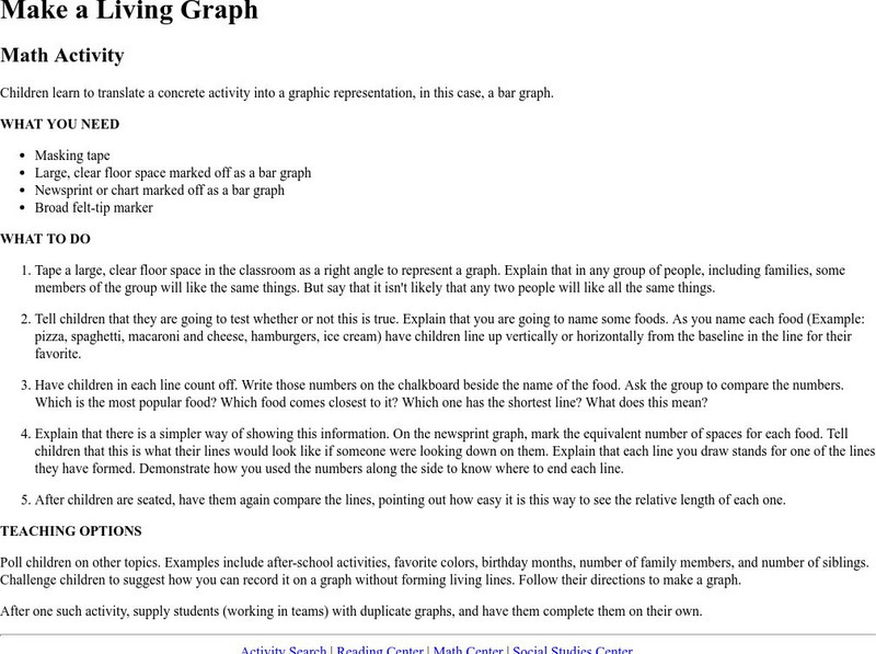 Houghton Mifflin: Eduplace: Make a Living Bar Graph Lesson Plan Houghton Mifflin: Eduplace: Make a Living Bar Graph Lesson Plan