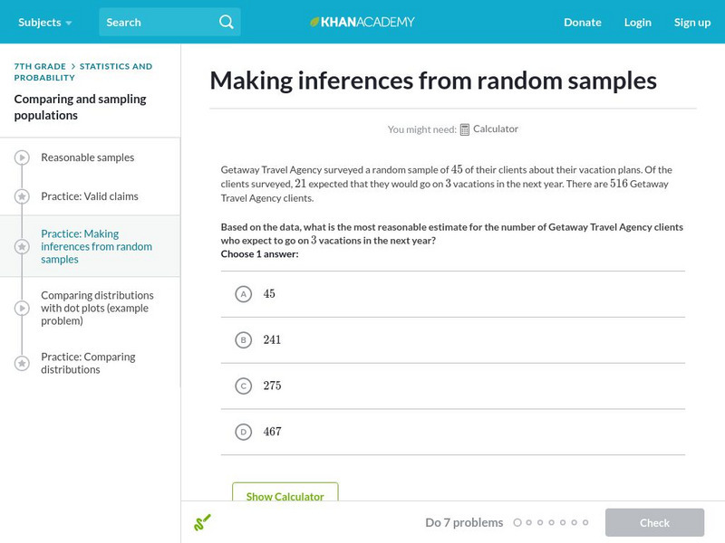 Khan Academy: Making Inferences From Random Samples Interactive Khan Academy: Making Inferences From Random Samples Interactive