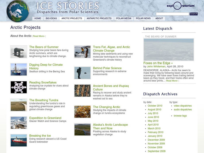 Exploratorium: Ice Stories: Arctic Projects Website Exploratorium: Ice Stories: Arctic Projects Website