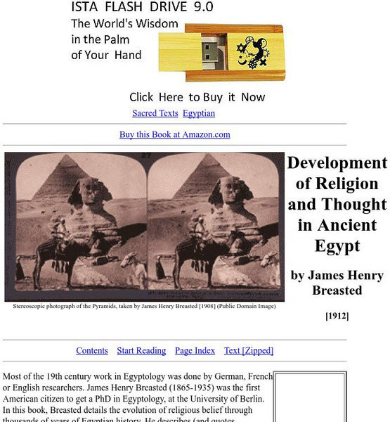 Sacred Text Archive: Development of Religion & Thought in Ancient Egypt Online Course Sacred Text Archive: Development of Religion & Thought in Ancient Egypt Online Course