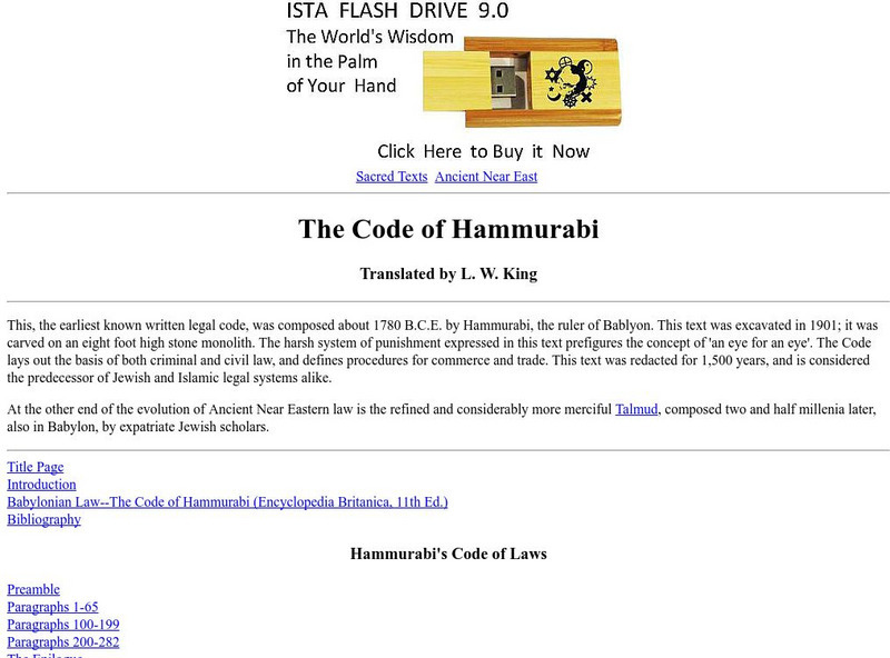 Internet Sacred Text Archive: The Code of Hammurabi Primary Internet Sacred Text Archive: The Code of Hammurabi Primary