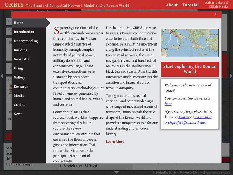 Orbis: The Stanford Geospatial Network Model of the Roman World Graphic Orbis: The Stanford Geospatial Network Model of the Roman World Graphic