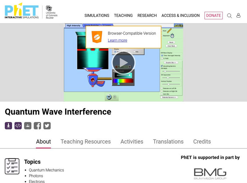 University of Colorado: Ph Et Interactive Simulations: Quantum Wave Interference Interactive University of Colorado: Ph Et Interactive Simulations: Quantum Wave Interference Interactive