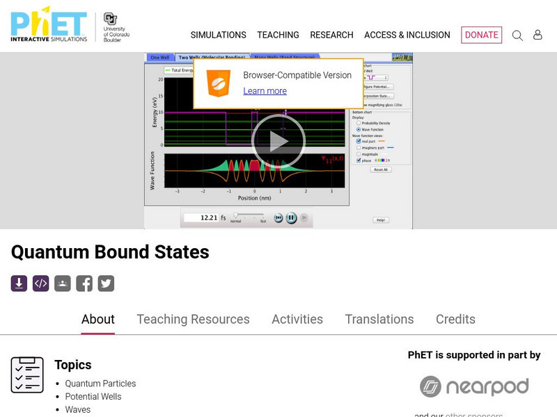 University of Colorado: Ph Et Interactive Simulations: Quantum Bound States Interactive University of Colorado: Ph Et Interactive Simulations: Quantum Bound States Interactive