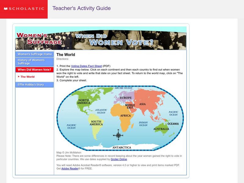 Scholastic: Women's Suffrage: When Did Women Vote? Unknown Type Scholastic: Women's Suffrage: When Did Women Vote? Unknown Type