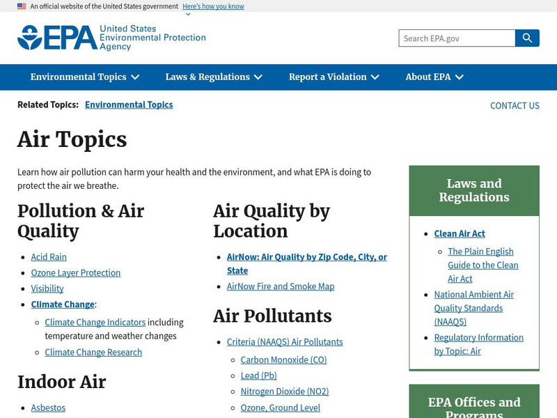 Epa: Learn the Issues: Air Unit Plan Epa: Learn the Issues: Air Unit Plan