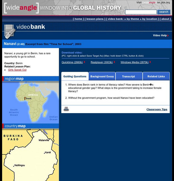 Wnet: Thirteen: Wide Angle: Video Bank: Nanavi: Time for School Instructional Video