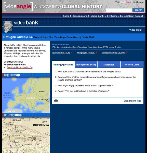 Wnet: Thirteen: Wide Angle: Video Bank: Grozny: Refugee Camp Instructional Video