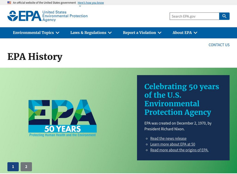 Epa: History of the Epa Website Epa: History of the Epa Website