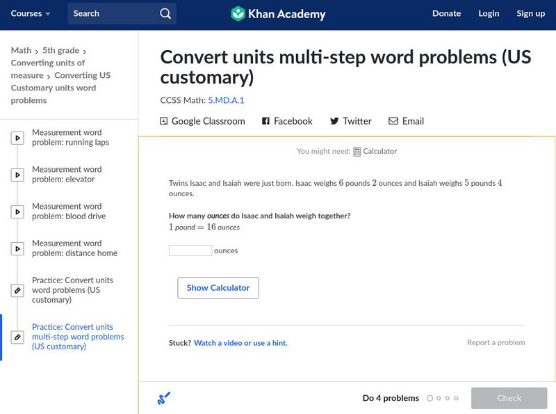 Khan Academy: Convert Units Word Problems (Us Customary) Unit Plan Khan Academy: Convert Units Word Problems (Us Customary) Unit Plan