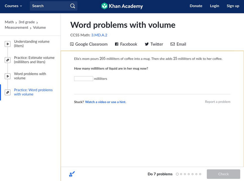 Khan Academy: Word Problems With Volume Unit Plan Khan Academy: Word Problems With Volume Unit Plan