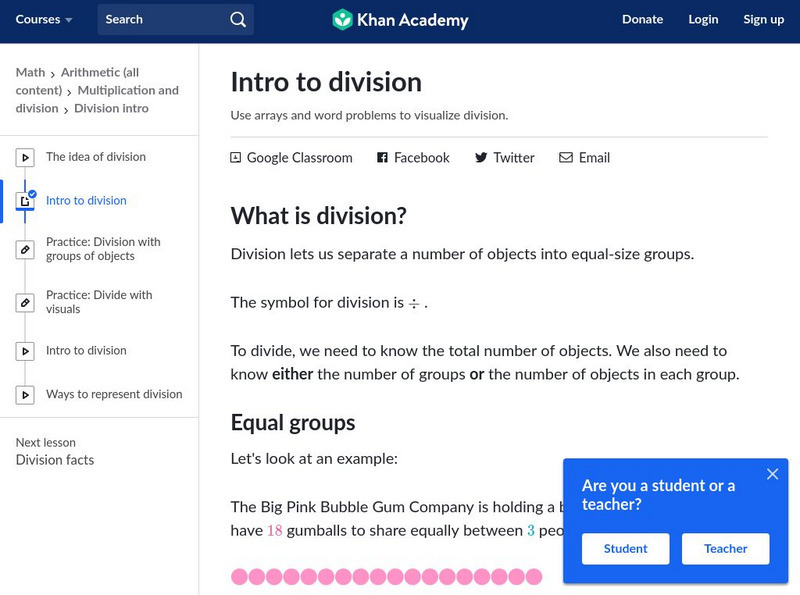 Khan Academy: Intro to Division Unit Plan Khan Academy: Intro to Division Unit Plan
