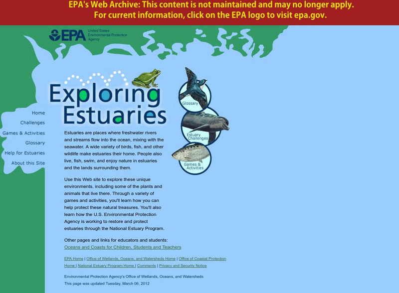 Epa: Exploring Estuaries Website Epa: Exploring Estuaries Website
