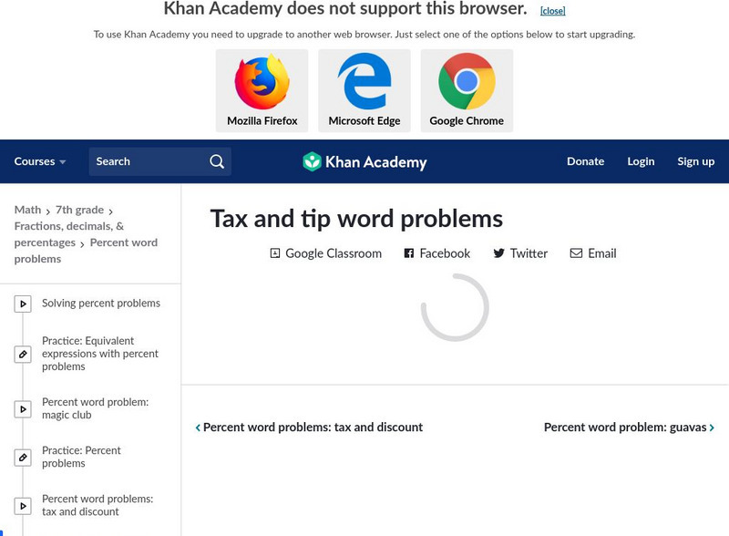 Khan Academy: Tax and Tip Word Problems Unit Plan Khan Academy: Tax and Tip Word Problems Unit Plan