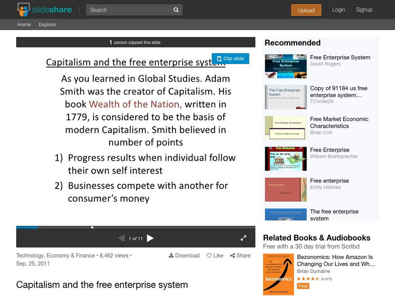 Slide Share: Capitalism and the Free Enterprise System PPT Slide Share: Capitalism and the Free Enterprise System PPT