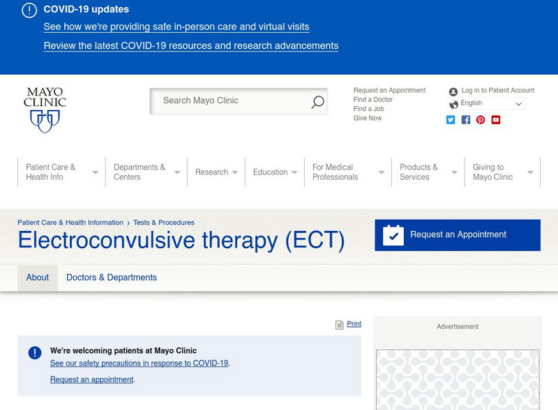 Mayo Clinic: Electroconvulsive Therapy Handout Mayo Clinic: Electroconvulsive Therapy Handout