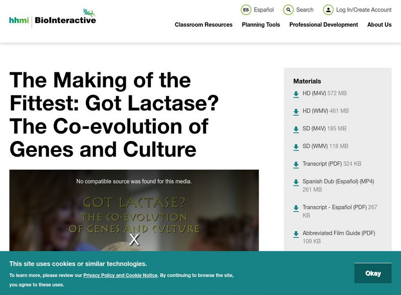 Hhmi: Bio Interactive: Making of the Fittest: Co Evolution of Genes & Culture Instructional Video Hhmi: Bio Interactive: Making of the Fittest: Co Evolution of Genes & Culture Instructional Video