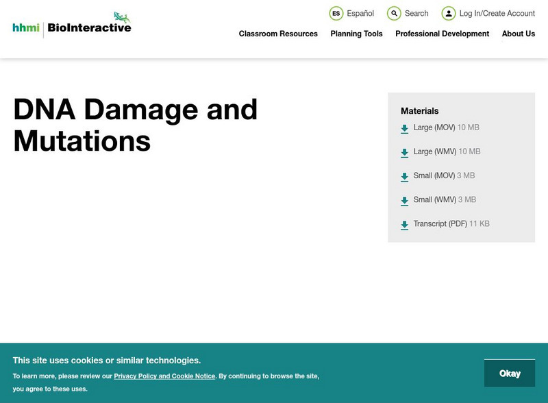 Hhmi: Biointeractive: Dna Damage and Mutations Instructional Video Hhmi: Biointeractive: Dna Damage and Mutations Instructional Video